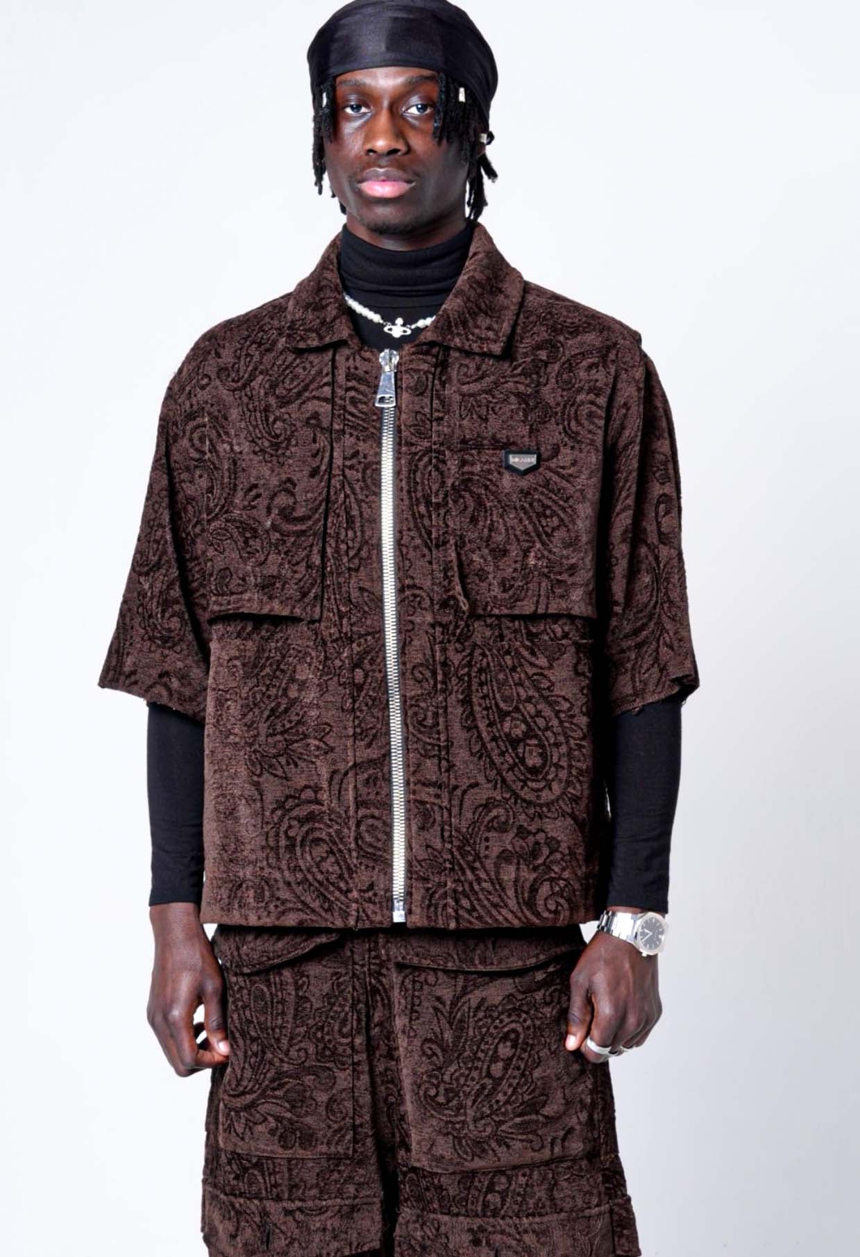Jacquard Layered Overshirt